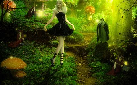 Barbie Fairy Forest Fantasy Trees Magical Wizard Mushroom Women