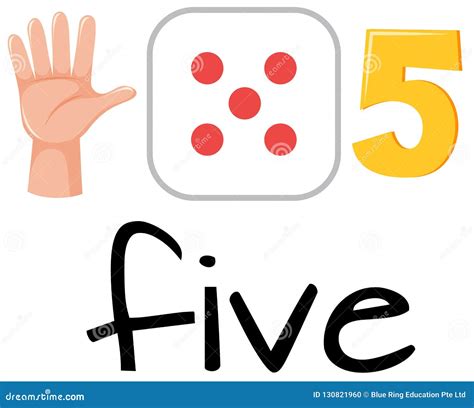 Set Of Number Five Stock Vector Illustration Of Counting 130821960