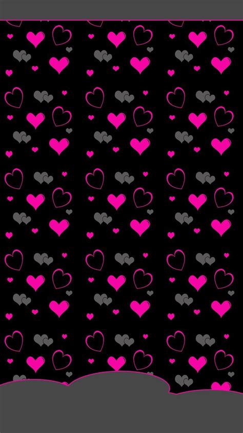 Pink And Black Hearts Heart Wallpaper Valentines Wallpaper