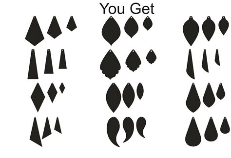 Leather Earrings, Earrings SVG, Pendant Template, Cut Files (226369