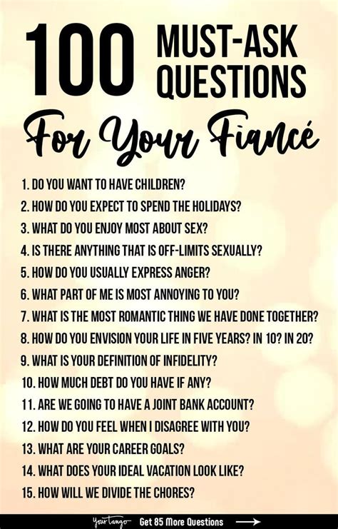 Questions To Ask Your Fianc Before Getting Married In Fun