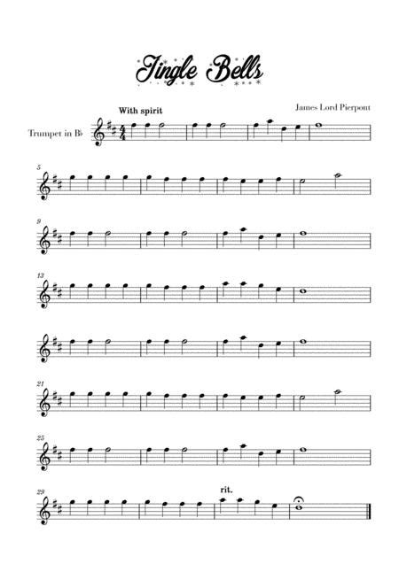 Jingle Bells Easy Beginner For Trumpet Free Music Sheet Musicsheets Org