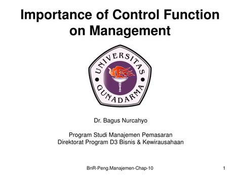 Each object only has one version. PPT - Importance of Control Function on Management ...
