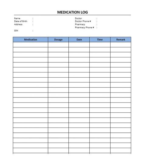 Blank Medication List Templates Di Inside Controlled Substance
