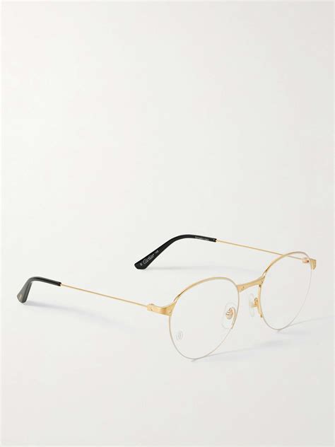 Cartier Eyewear Round Frame Gold Tone Titanium Optical Glasses For Men Mr Porter