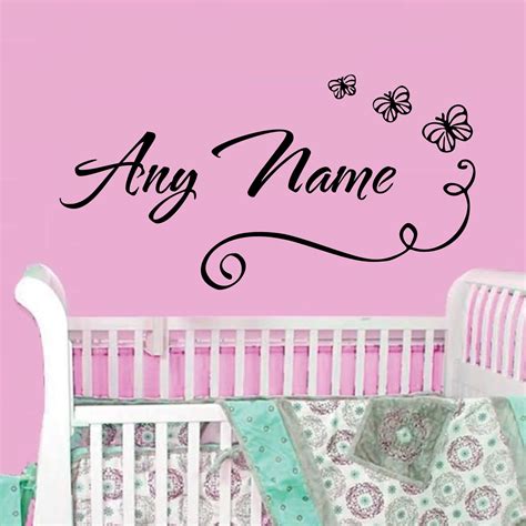 W186 Butterflies Butterfly Custom Personalised Name Wall Sticker For