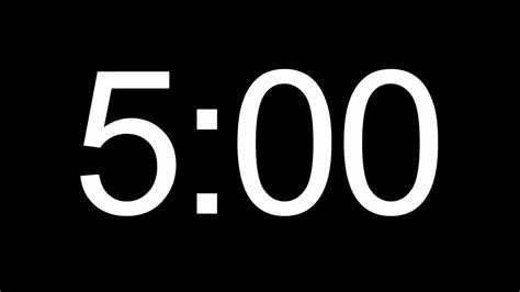 5 Minute Countdown Timer With Warning Per Minute Elapsed Youtube