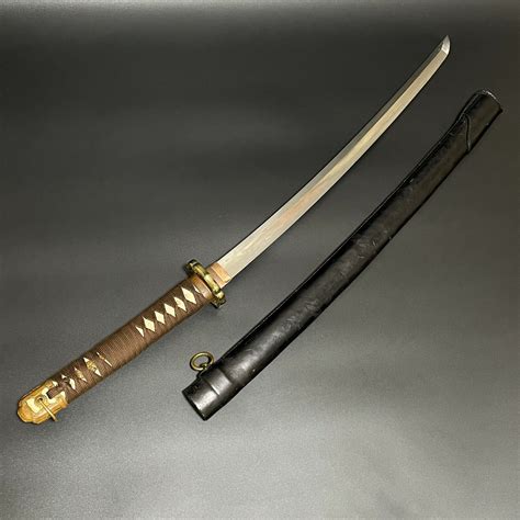 Original Real Blade Black Gunto Ww2 Japanese Army Officer Sword Katana