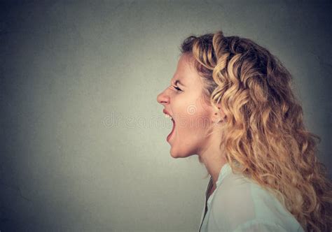 Portrait Angry Young Woman Screaming Stock Photo Image Of Adult