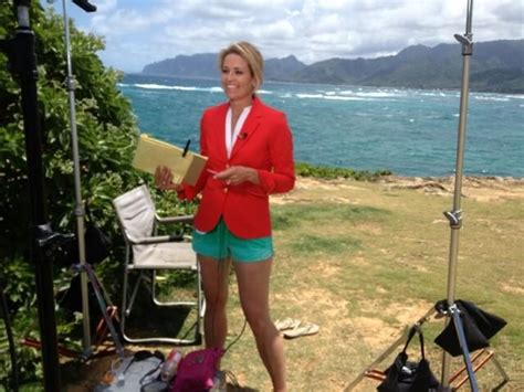 A Woman In Red Jacket And Green Shorts Standing Next To An Umbrella