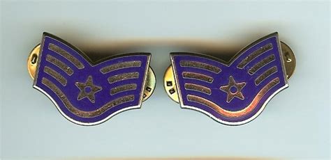 Us Air Force Usaf Staff Sergeant Chevron Metal Rank Insignia Pair