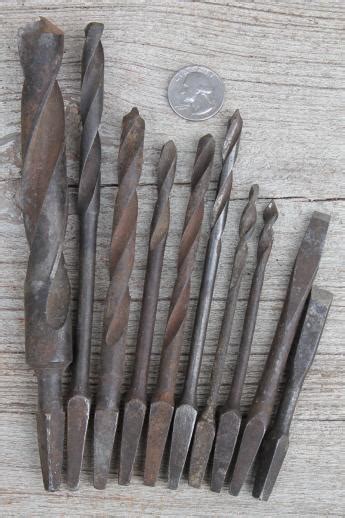Vintage Wood Auger Bits Lot Of Assorted Brace And Bit Drills Old Tools