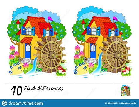 Find 10 Differences Logic Puzzle Game For Children And