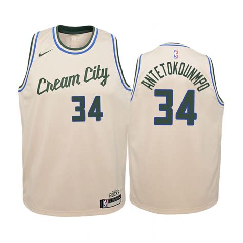 Browse milwaukee bucks jerseys, shirts and bucks clothing. Giannis Antetokounmpo #34 Cream City Edition Jersey 2019 ...