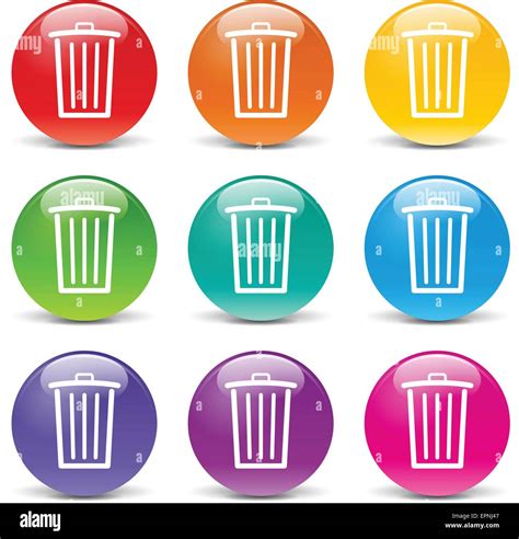 Collection Of Icons Of Different Colors For Delete Stock Vector Image