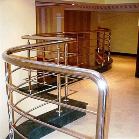Silver Stainless Steel Interior Pipe Railing For Home Material Grade
