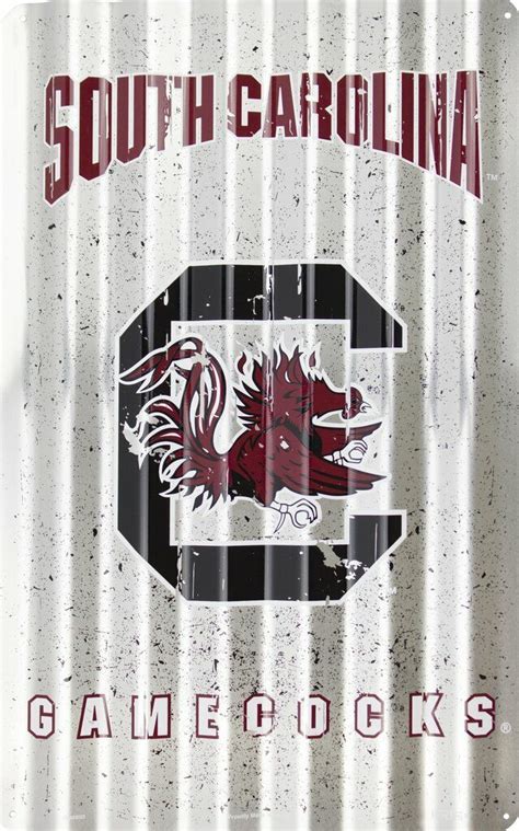 South Carolina Gamecocks Corrugated Metal Sign 12 X 18 University Tin Retro Ebay