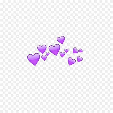 Heart Hearts Tumblr Purple Emoji Crown Purple Heart Emoji PNG