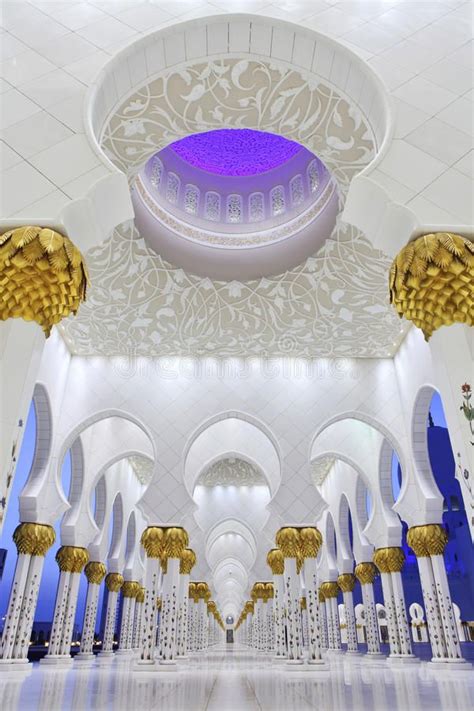 Interiors Of Sheikh Zayed Mosque Abu Dhabi United Arab Emirates