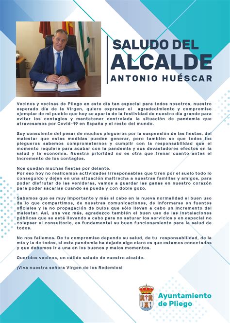 Saludo Del Alcalde Bienvenidos Al Ayuntamiento De Pliego