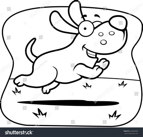 Happy Cartoon Dog Jumping Smiling Stock Vector Royalty Free 226834069