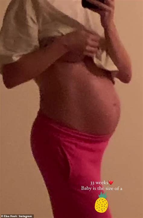 Elsa Hosk Showcases Her Blossoming Bump And Reveals She Is 33 Weeks