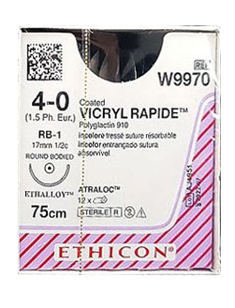 Suture Vicryl Rapide 40 17mm 12s W9970 Online Medical Supplies