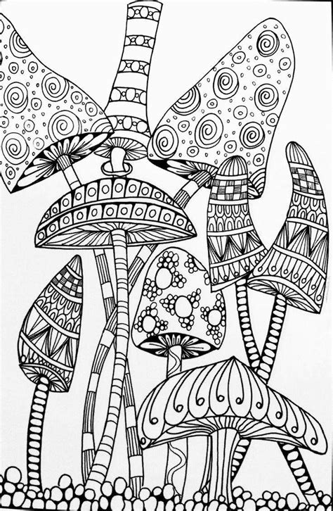 Mushrooms Aesthetic Coloring Pages - Free Printable Coloring Pages