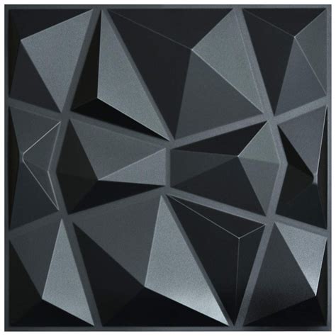 3d wall panels put the excitement back into wall decoration by livening up any space instantly. Art3d Black Diamond Design 19.7 in. x 19.7 in. PVC 3D Wall Panel (12-Pack) - Walmart.com | Pvc ...