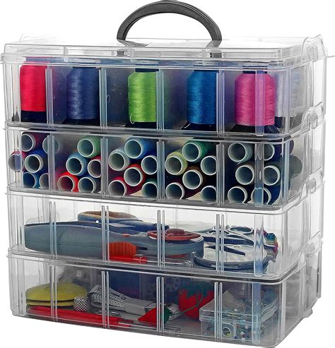Bins And Things Clear 4 Tier Stackable Storage Containers