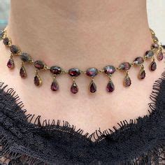 This Very Pretty Antique Garnet Drop Necklace Follows A Classic Design