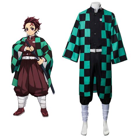 Hallowcos Demon Slayer Kimetsu No Yaiba Tanjiro Kamado Cosplay Costume