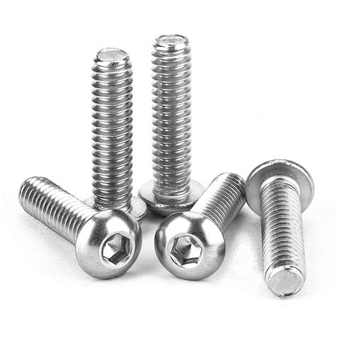 Button Head Socket Cap Bright Bolts Hex Allen Head Wrench Drive Screws