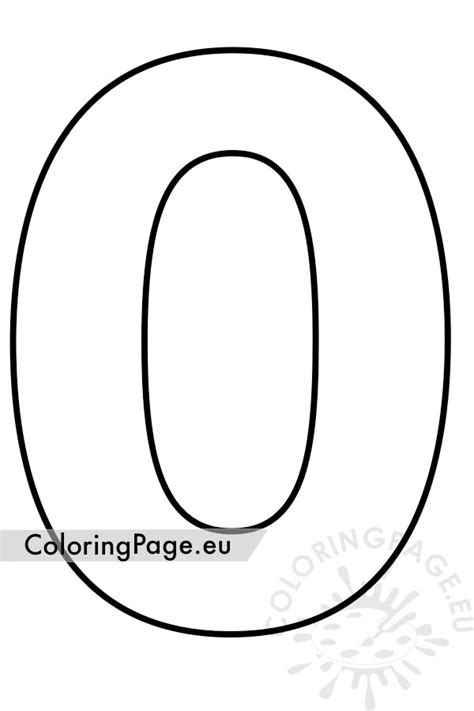 Number 0 Template Pdf Coloring Page