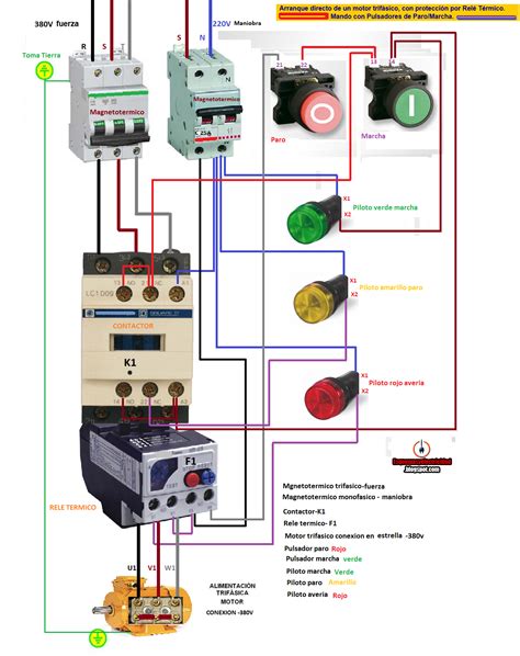 Esquema De Fuerza De Un Motor Trifasico