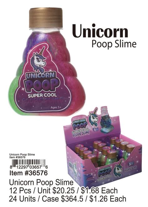 Unicorn Poop Slime 12 Pieces Unit 36576 1960