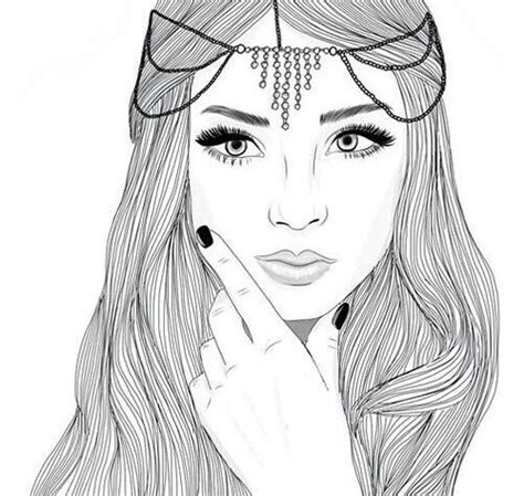 610x642 hipster tumblr girl coloring pages arty art art. Pin on black and white line
