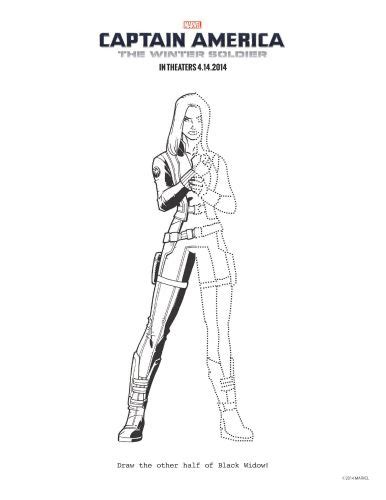 Captain America The Winter Soldier Black Widow Coloring Page Pj Masks
