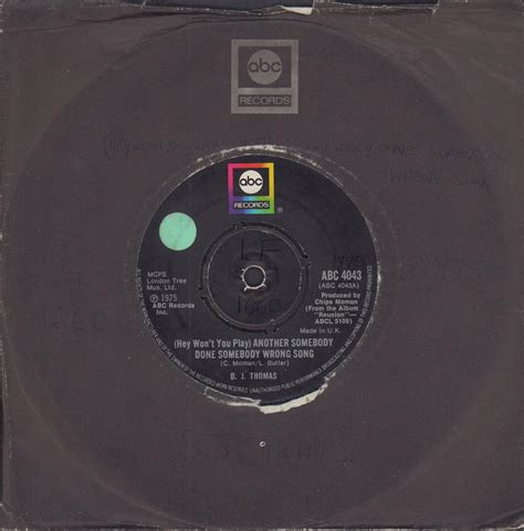 Hey Wont You Play Another Somebody Done Somebody 1975 Vinyl Single Vinyl Single 7