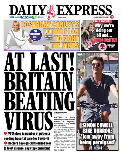 Daily Express Front Page 10th Of August 2020 Tomorrows Papers Today