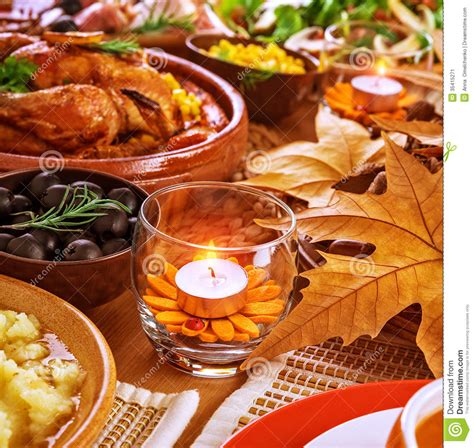 Thanksgiving Table Decoration Stock Image Image 35415271