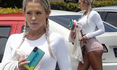 Tammy Hembrow Flaunts Her Muscular Derriere In Booty Shorts On The Gold
