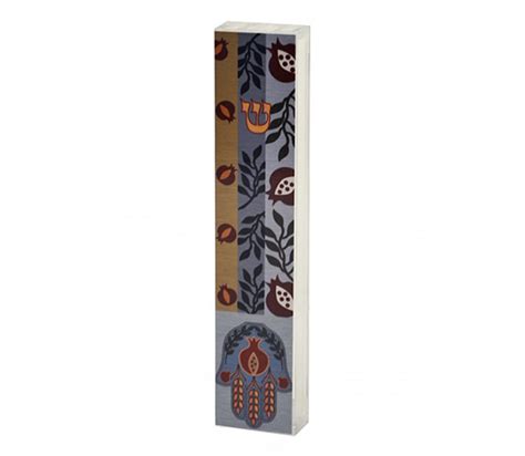 Dorit Judaica Lucite Mezuzah Case Colorful Aluminum Print Hamsa