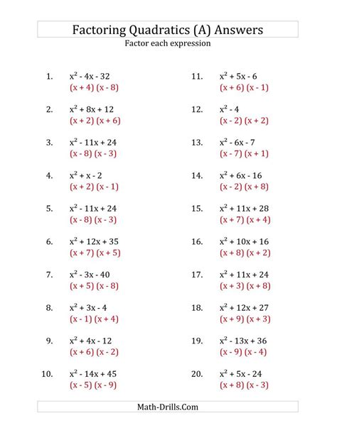 Https://tommynaija.com/worksheet/factoring Problems Worksheet With Answers