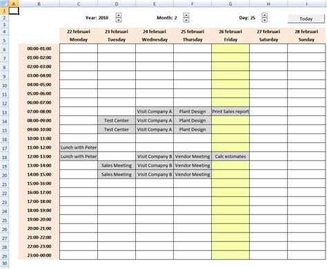 Download Free Excel Weekday Schedule Template Modelsfreeware