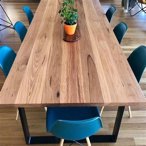 Modern recycled timber custom made dining tables. Blackbutt Dining Table | J R Bespoke Designs