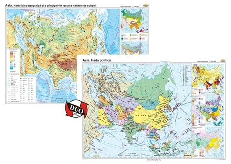 Asia Harta Fizico Geografica Si A Principalelor Resurse Naturale De