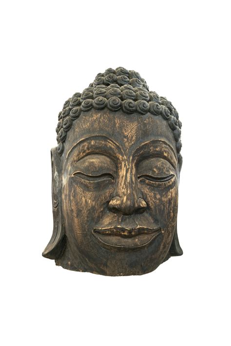 Wood Buddha Head Isolated Png