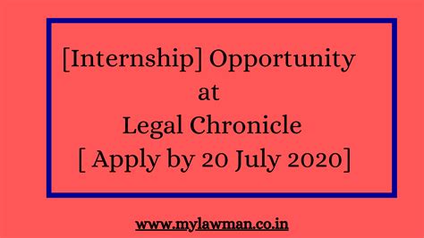 Internship Opportunity At Legal Chronicle Apply By 20 July 2020