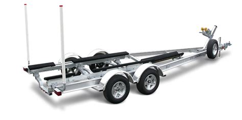 Dual Axle Aluminum Boat Trailer Jacket Boat Going Upstream And Downstream Full